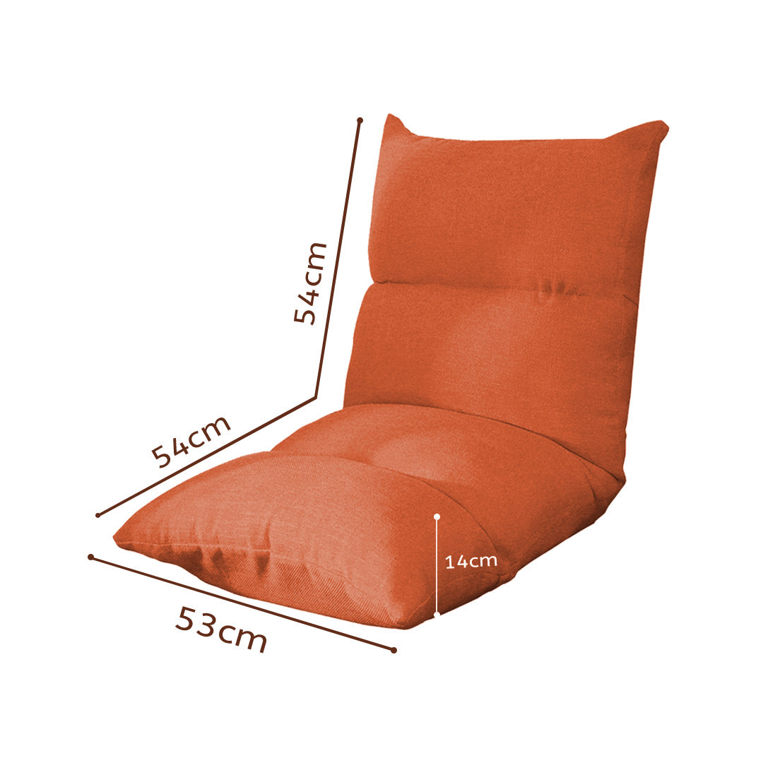 Soga 2 X Lounge Floor Recliner Adjustable Lazy Sofa Bed Folding Game Chair Orange