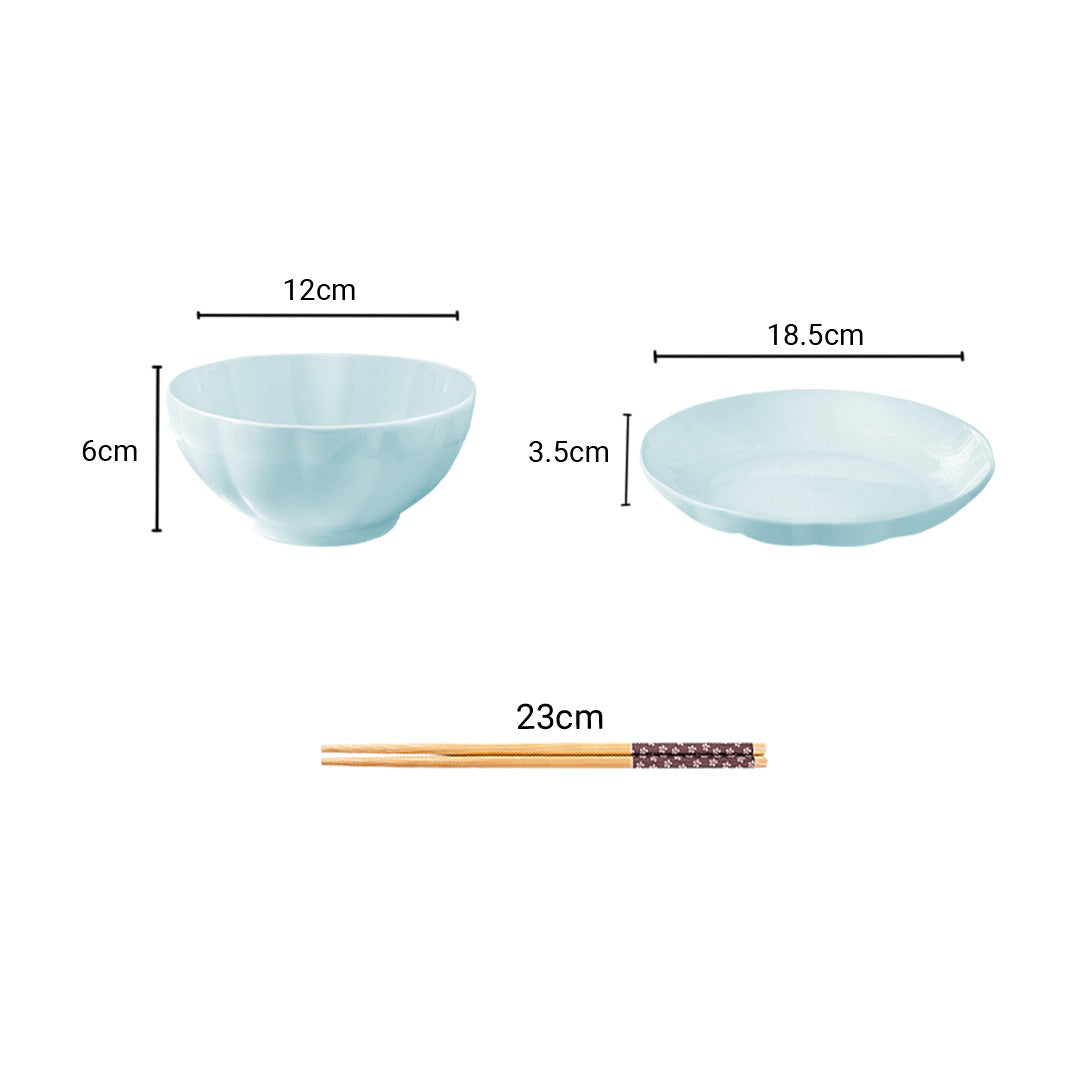 Soga Light Blue Japanese Style Ceramic Dinnerware Crockery Soup Bowl Plate Server Kitchen Home Decor Set Of 10