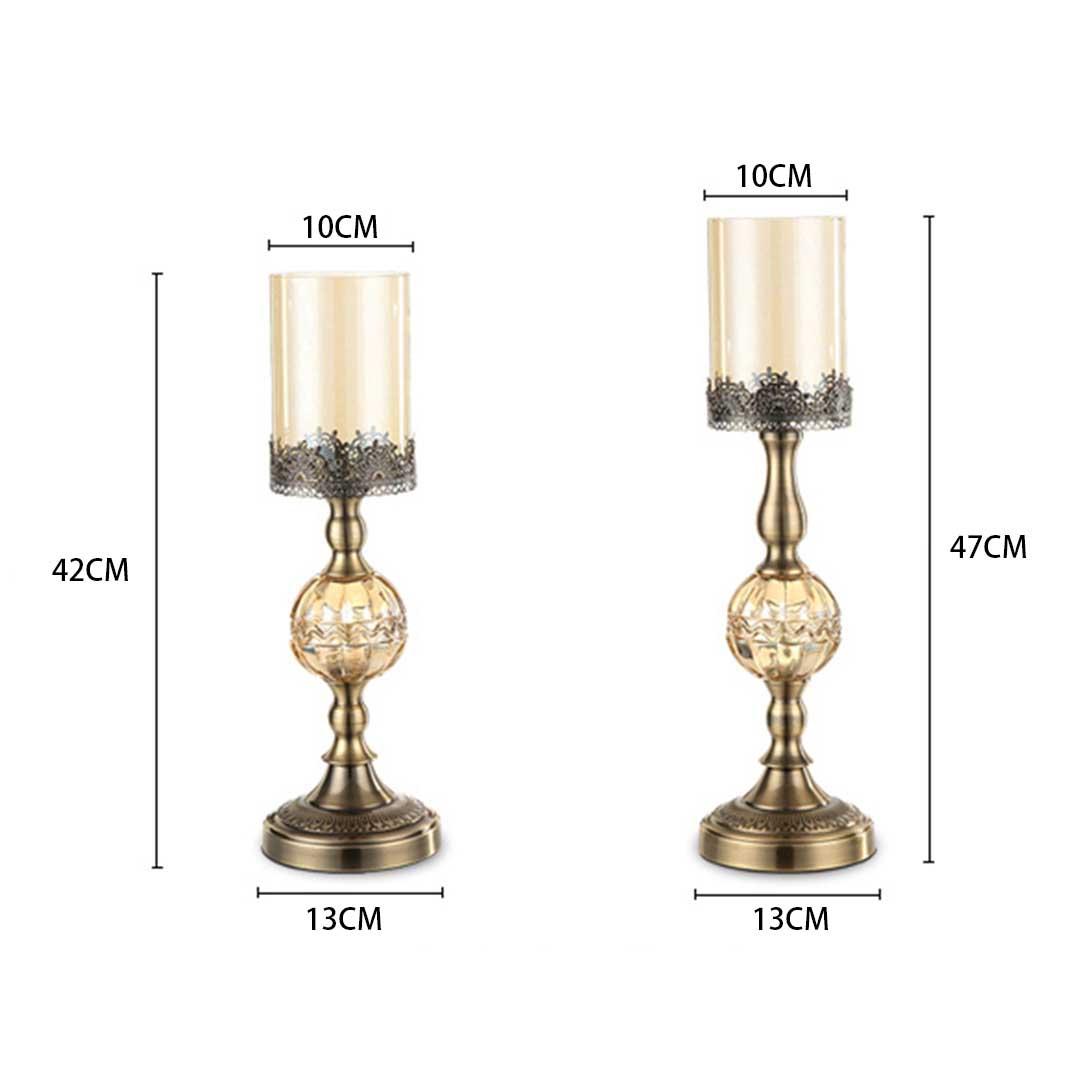 Soga 2 X 42cm Glass Candle Holder Candle Stand Glass/Metal