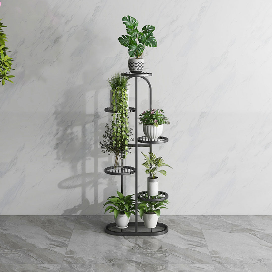 Soga 2 X 6 Tier 7 Pots Black Round Metal Plant Rack Flowerpot Storage Display Stand Holder Home Garden Decor