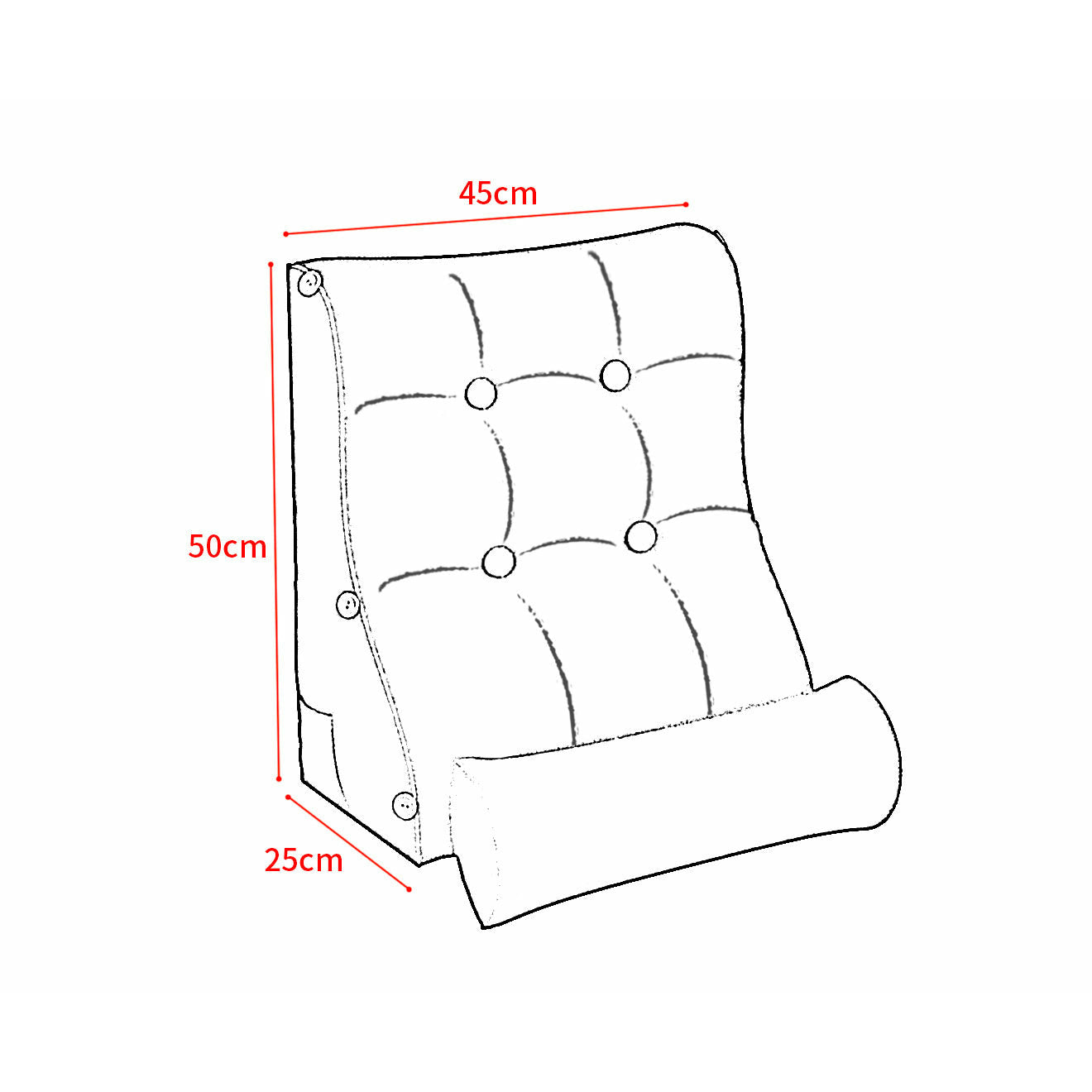 Soga 2 X 45cm Grey Triangular Wedge Lumbar Pillow Headboard Backrest Sofa Bed Cushion Home Decor
