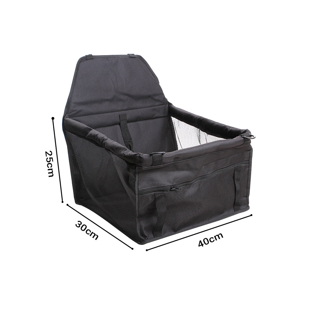 Soga Waterproof Pet Booster Car Seat Breathable Mesh Safety Travel Portable Dog Carrier Bag Black