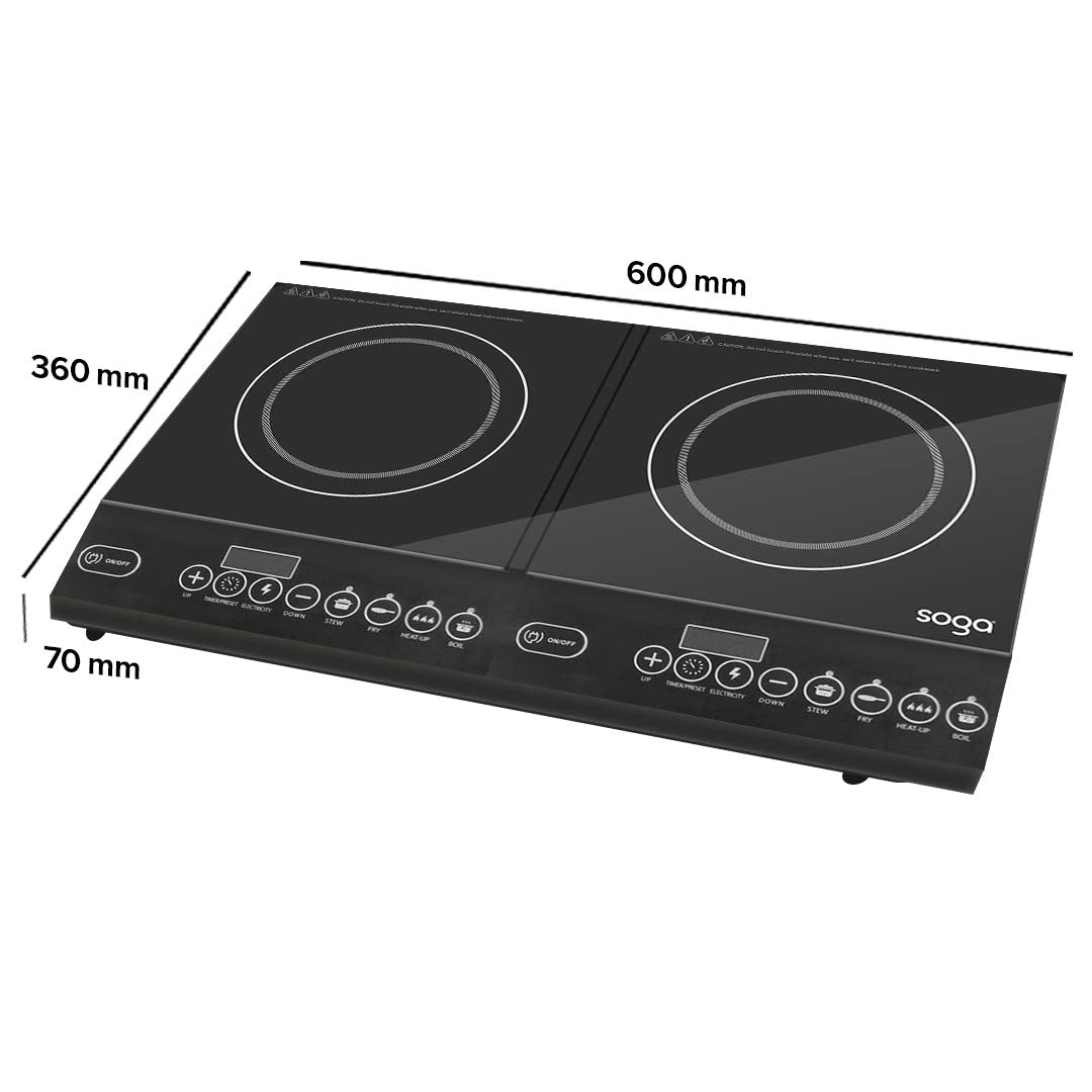 Soga Cooktop Portable Induction Led Electric Double Duo Hot Plate Burners Cooktop Stove