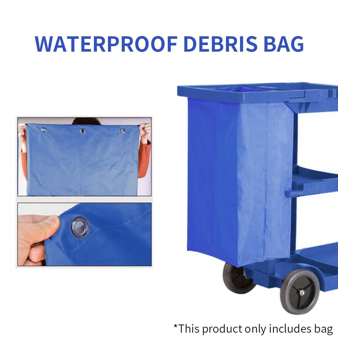 Soga 2 X Oxford Waterproof Reusable Janitor Housekeeping Cart Replacement Bag Blue
