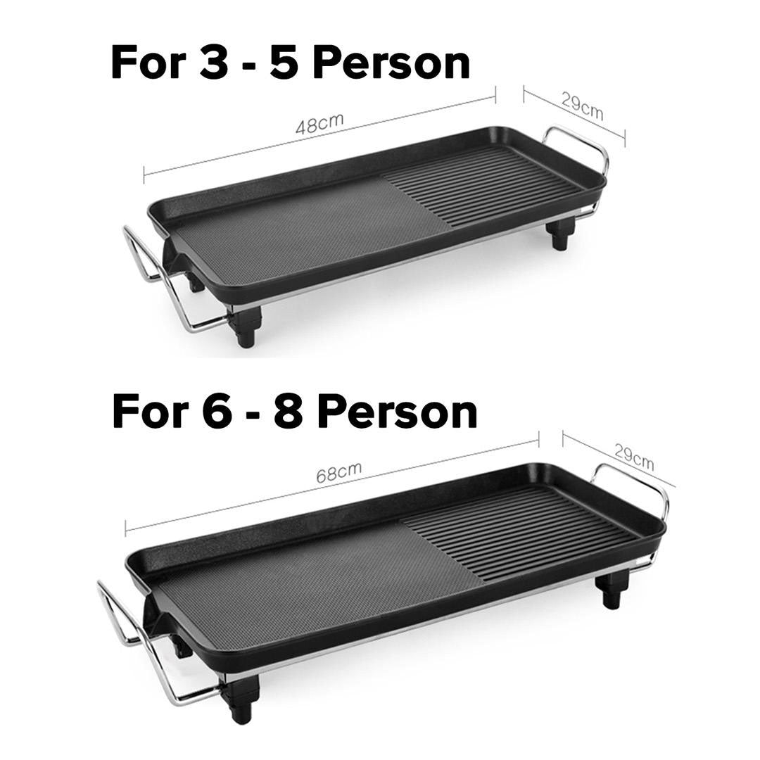 Soga 48cm 68cm Electric Bbq Grill Teppanyaki Tough Non Stick Surface Hot Plate Kitchen Bundle