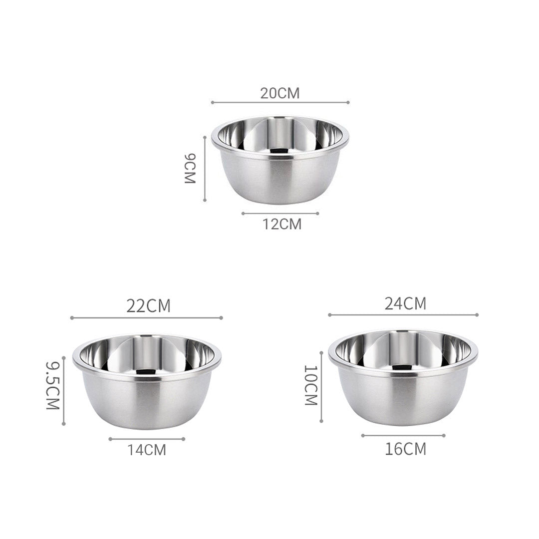 Soga Stainless Steel Nesting Basin Colander Perforated Kitchen Sink Washing Bowl Metal Basket Strainer Set Of 3