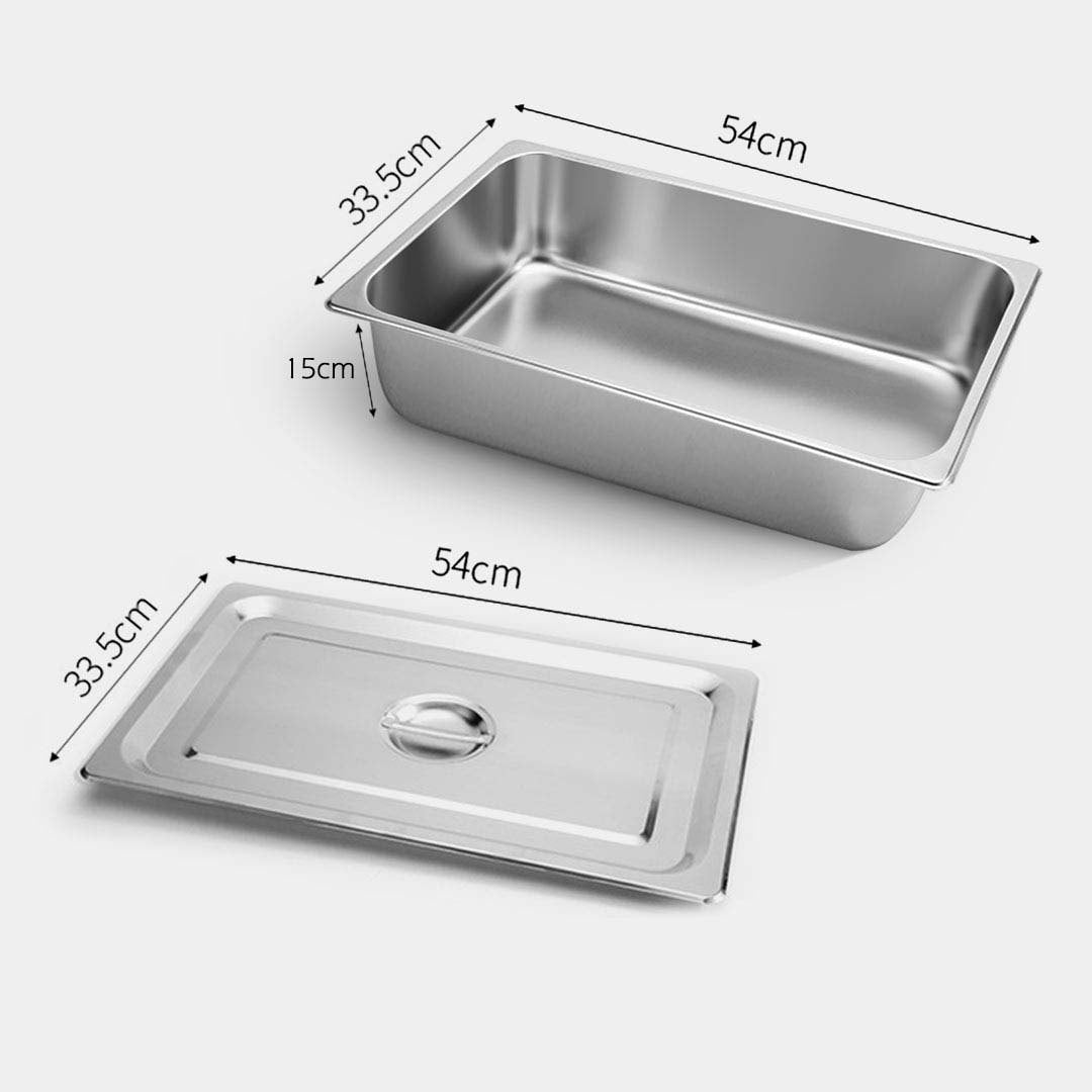 Soga 12 X Gastronorm Gn Pan Full Size 1/1 Gn Pan 15cm Deep Stainless Steel Tray With Lid