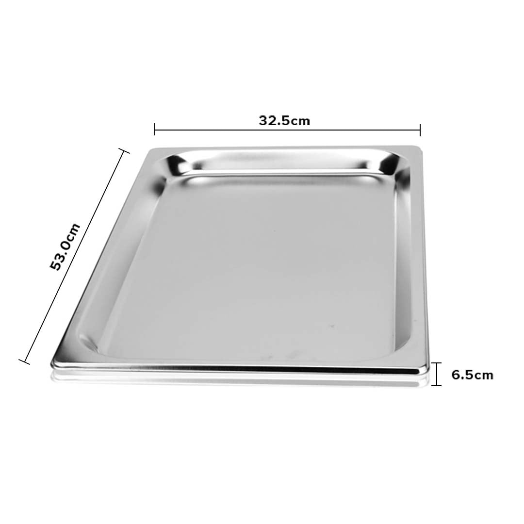 Soga Gastronorm Gn Pan Full Size 1/1 Gn Pan 6.5cm Deep Stainless Steel Tray With Lid