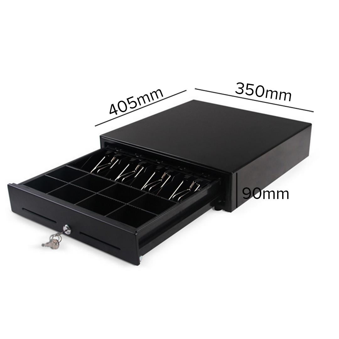 Soga Black Heavy Duty Cash Drawer Manual 4 Bills 8 Coins Cheque Slot Tray Pos 350