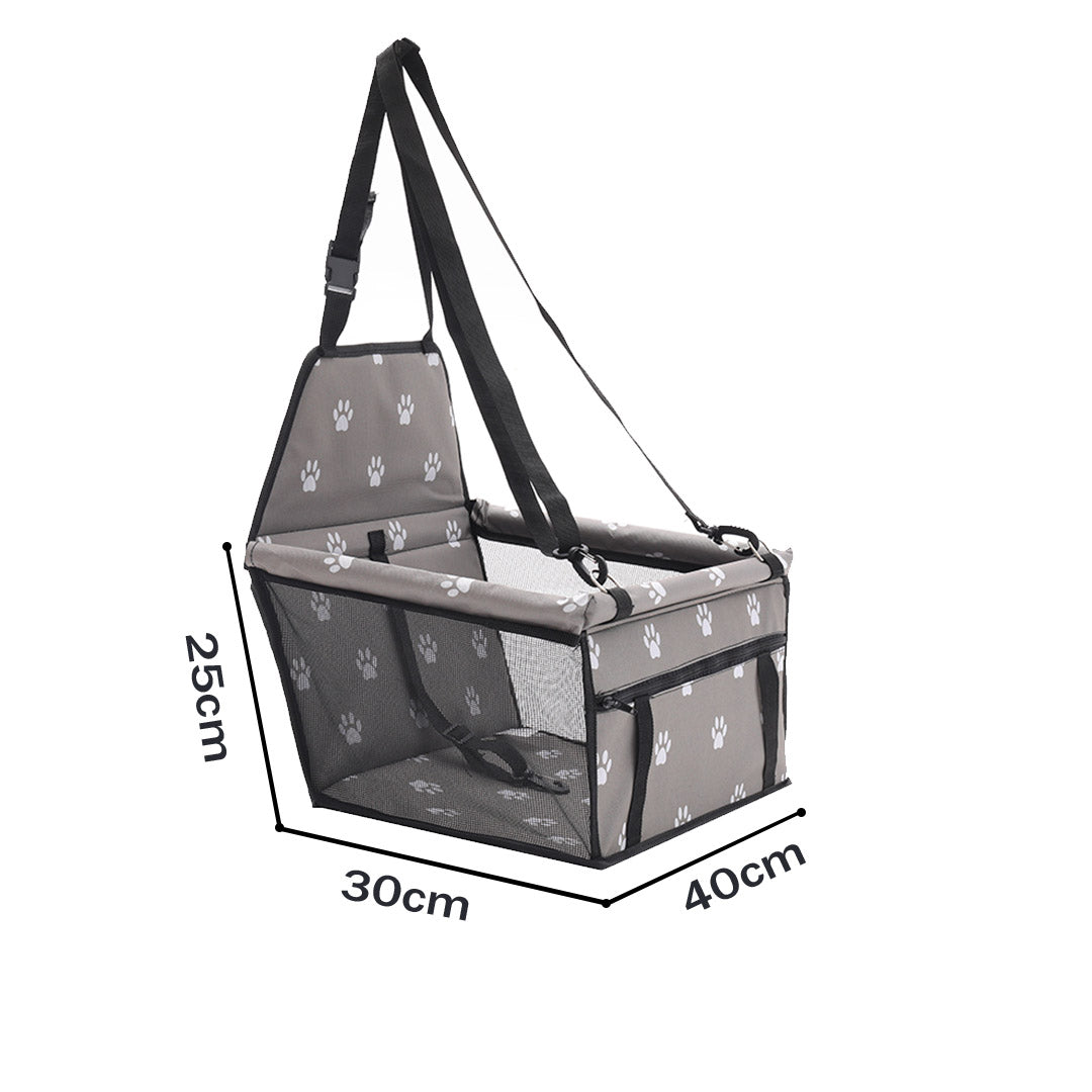 Soga Waterproof Pet Booster Car Seat Breathable Mesh Safety Travel Portable Dog Carrier Bag Grey