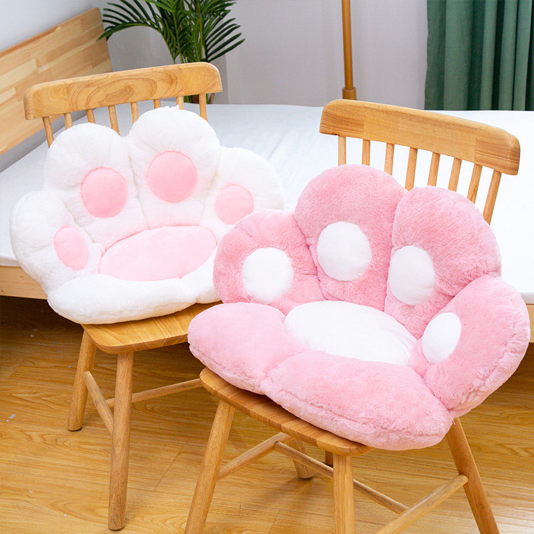 2X Pink Paw Shape Cushion Warm Lazy Sofa Decorative Pillow Backseat Plush Mat Home Decor