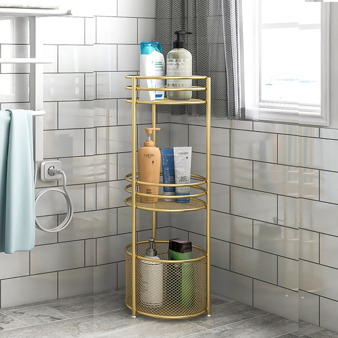 2X 3 Tier Bathroom Freestanding Storage Shelf Multifunctional Display Rack Organiser with Basket
