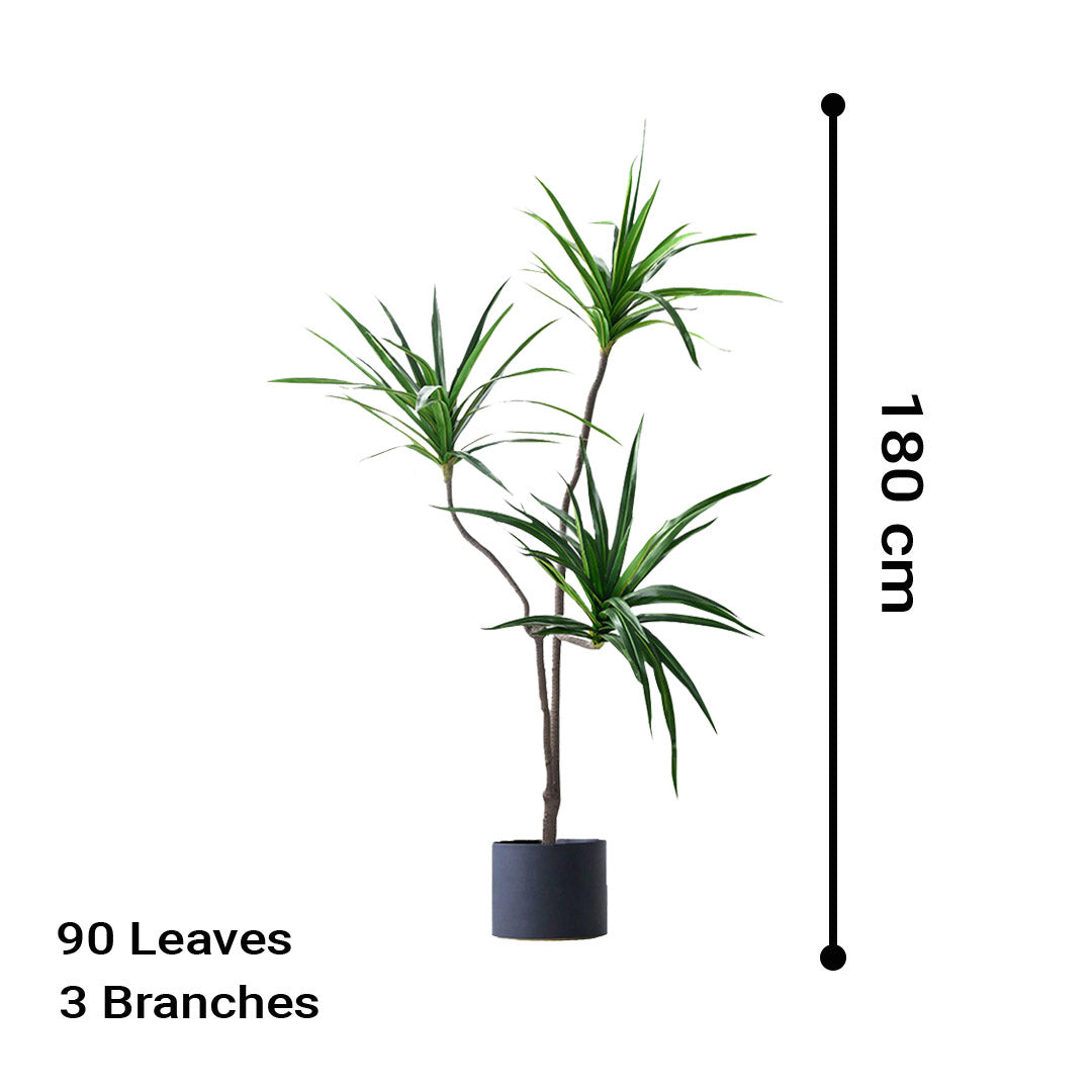 Soga 4 X 180cm Green Artificial Indoor Brazlian Iron Tree Fake Plant Decorative 3 Heads