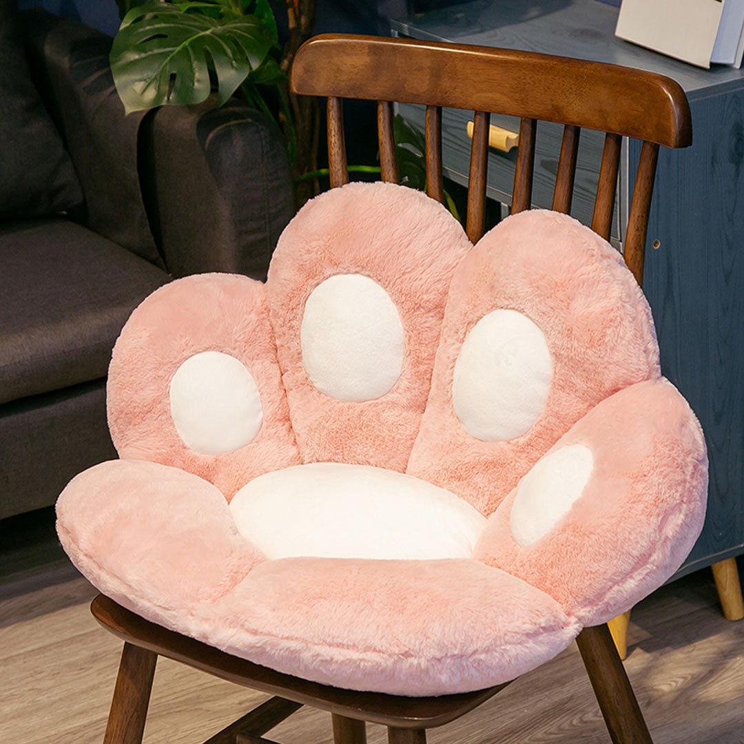 2X 70cm Pink Paw Shape Cushion Warm Lazy Sofa Decorative Pillow Backseat Plush Mat Home Decor