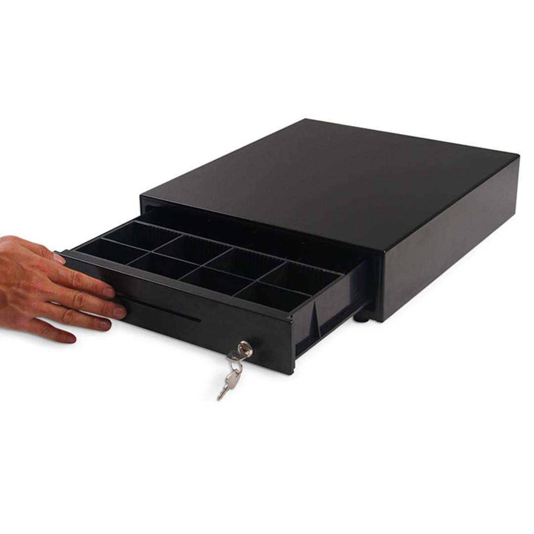 Soga Black Heavy Duty Cash Drawer Manual 4 Bills 8 Coins Cheque Slot Tray Pos 350