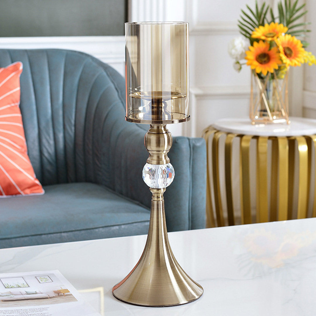 Soga 43cm Glass Candle Holder Candle Stand Glass/Metal