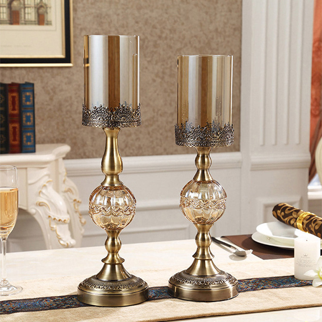 Soga 42cm 48cm Glass Candle Holder Candle Stand Glass/Metal
