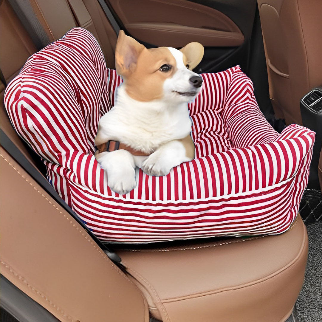 Red Pet Car Seat Sofa Safety Soft Padded Portable Travel Carrier Bed