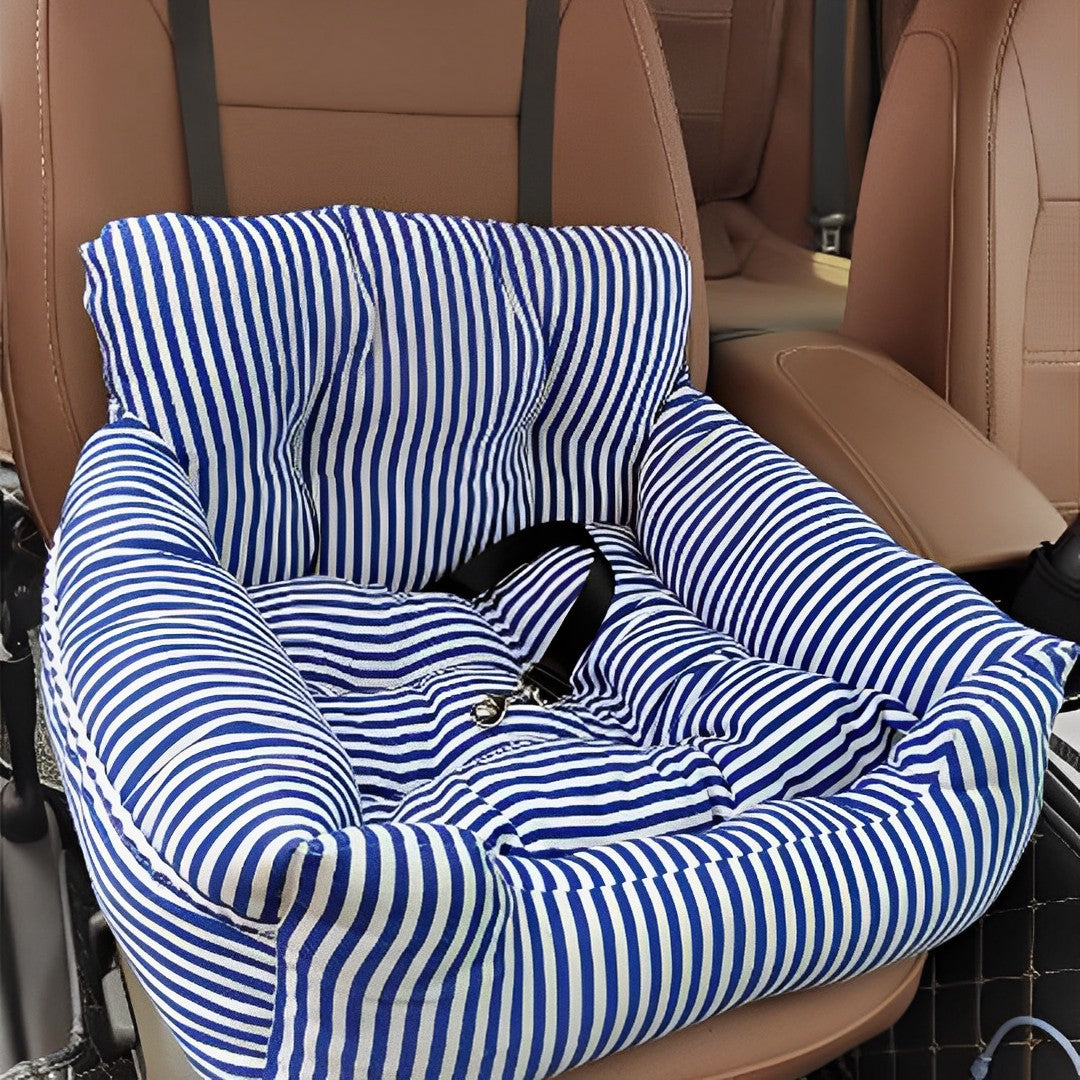 Blue Pet Car Seat Sofa Safety Soft Padded Portable Travel Carrier Bed