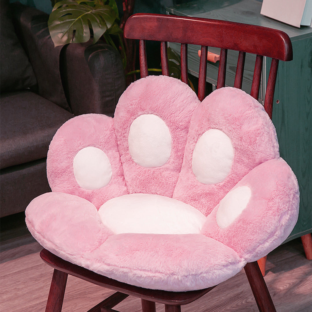 2X Pink Paw Shape Cushion Warm Lazy Sofa Decorative Pillow Backseat Plush Mat Home Decor