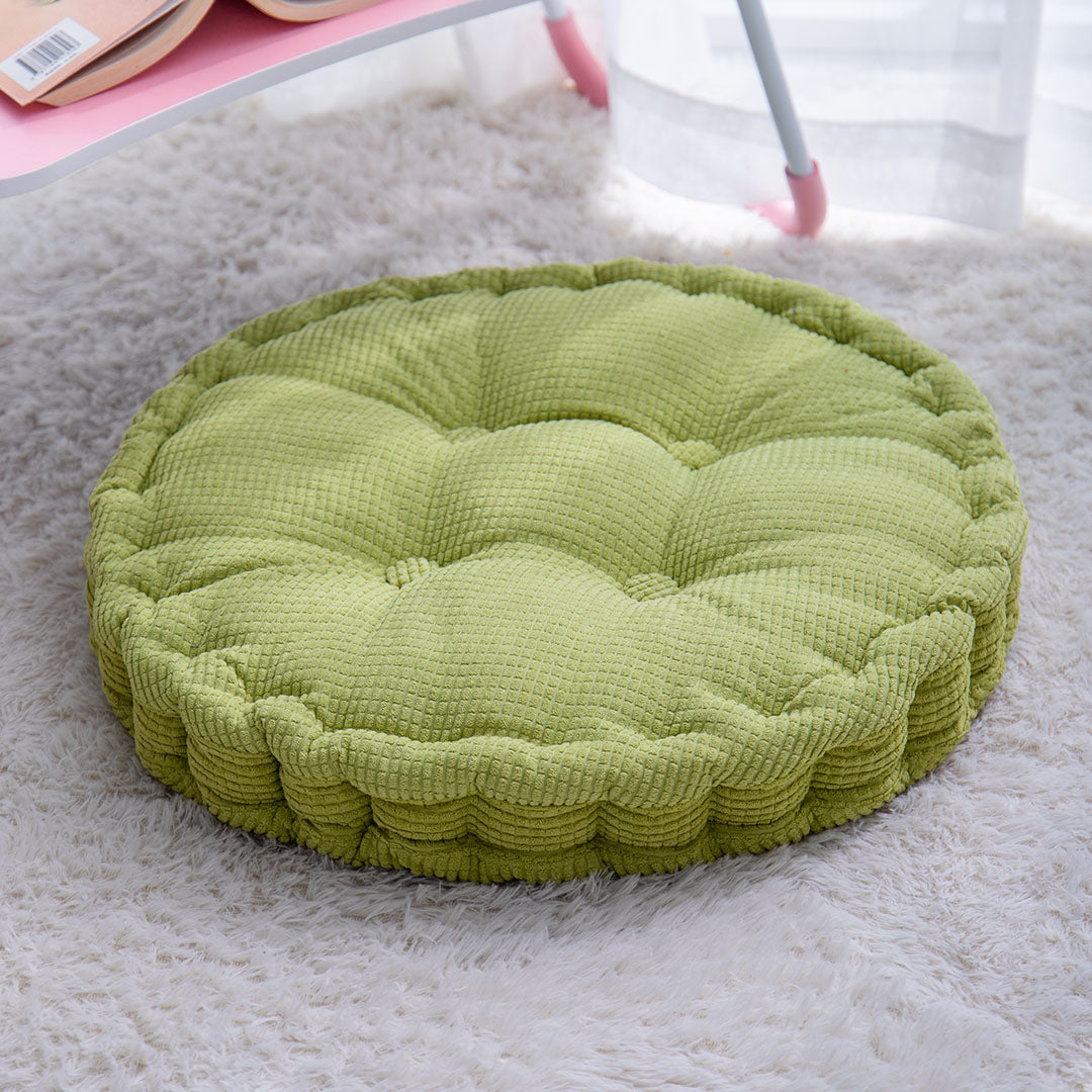 Green Round Cushion Soft Leaning Plush Backrest Throw Seat Pillow Home Office Decor