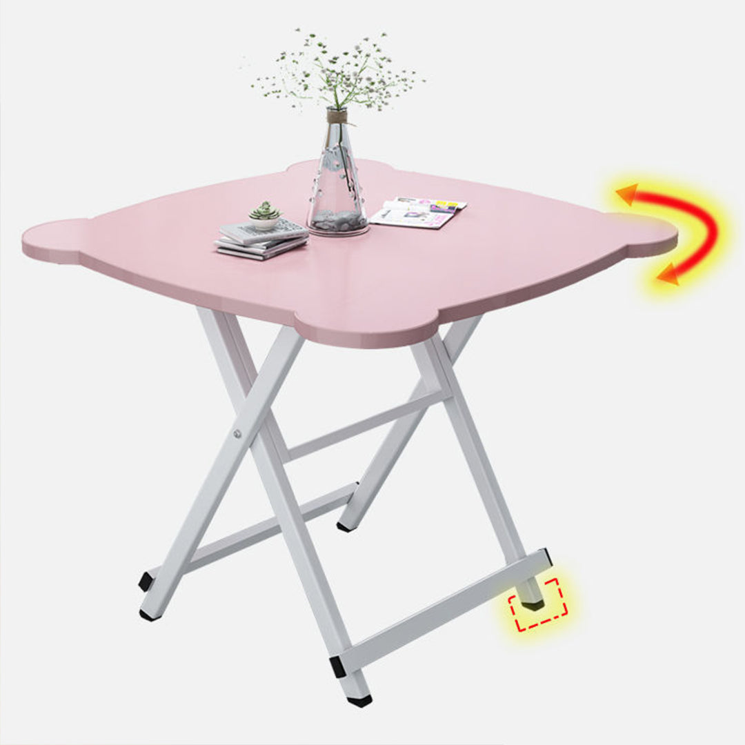 2X Pink Minimalist Cat Ear Folding Table Indoor Outdoor Portable Stall Desk Home Decor