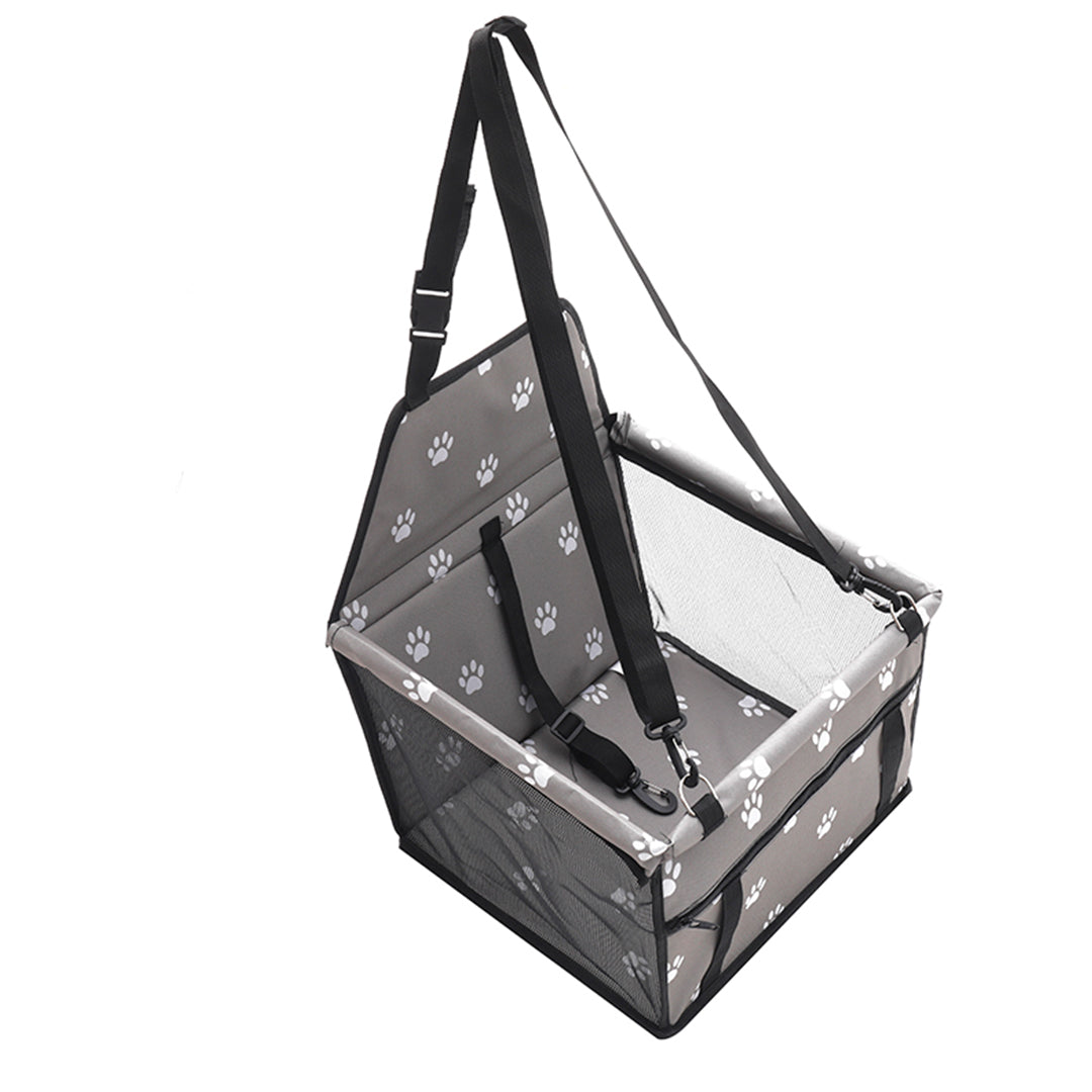 Soga Waterproof Pet Booster Car Seat Breathable Mesh Safety Travel Portable Dog Carrier Bag Grey