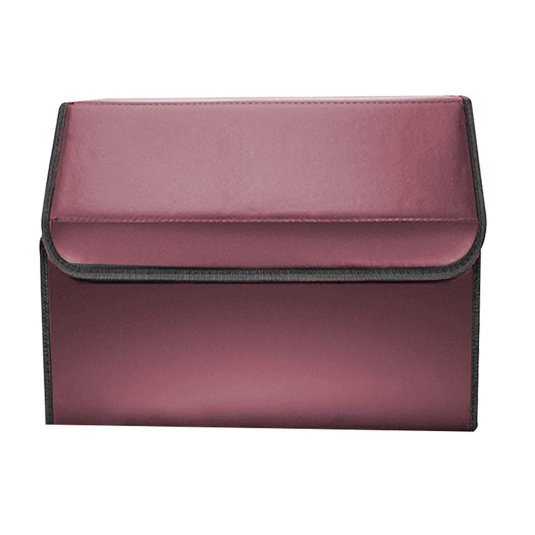 Soga 4 X Leather Car Boot Collapsible Foldable Trunk Cargo Organizer Portable Storage Box Red Medium