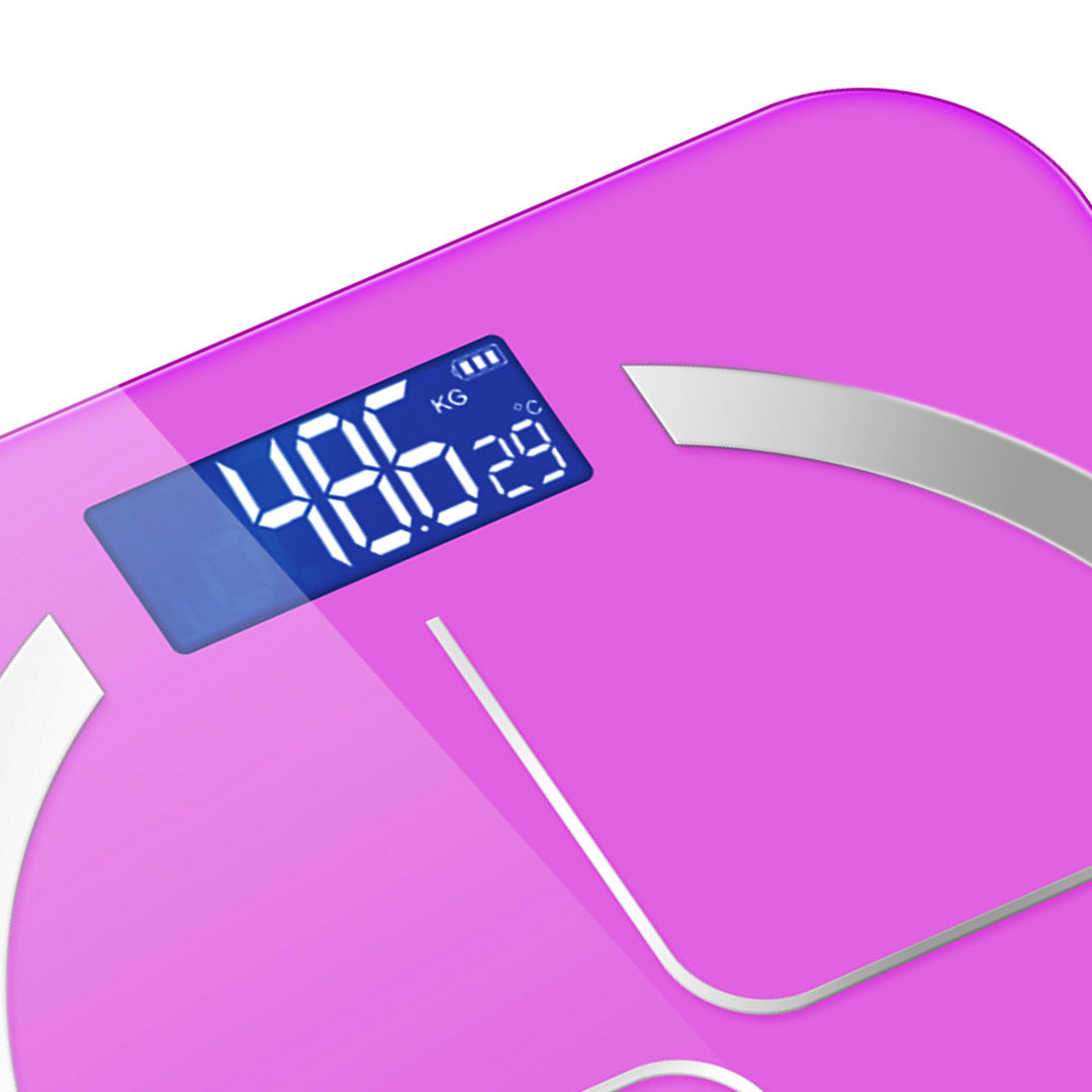 Soga 2 X 180kg Glass Lcd Digital Fitness Weight Bathroom Body Electronic Scales Pink