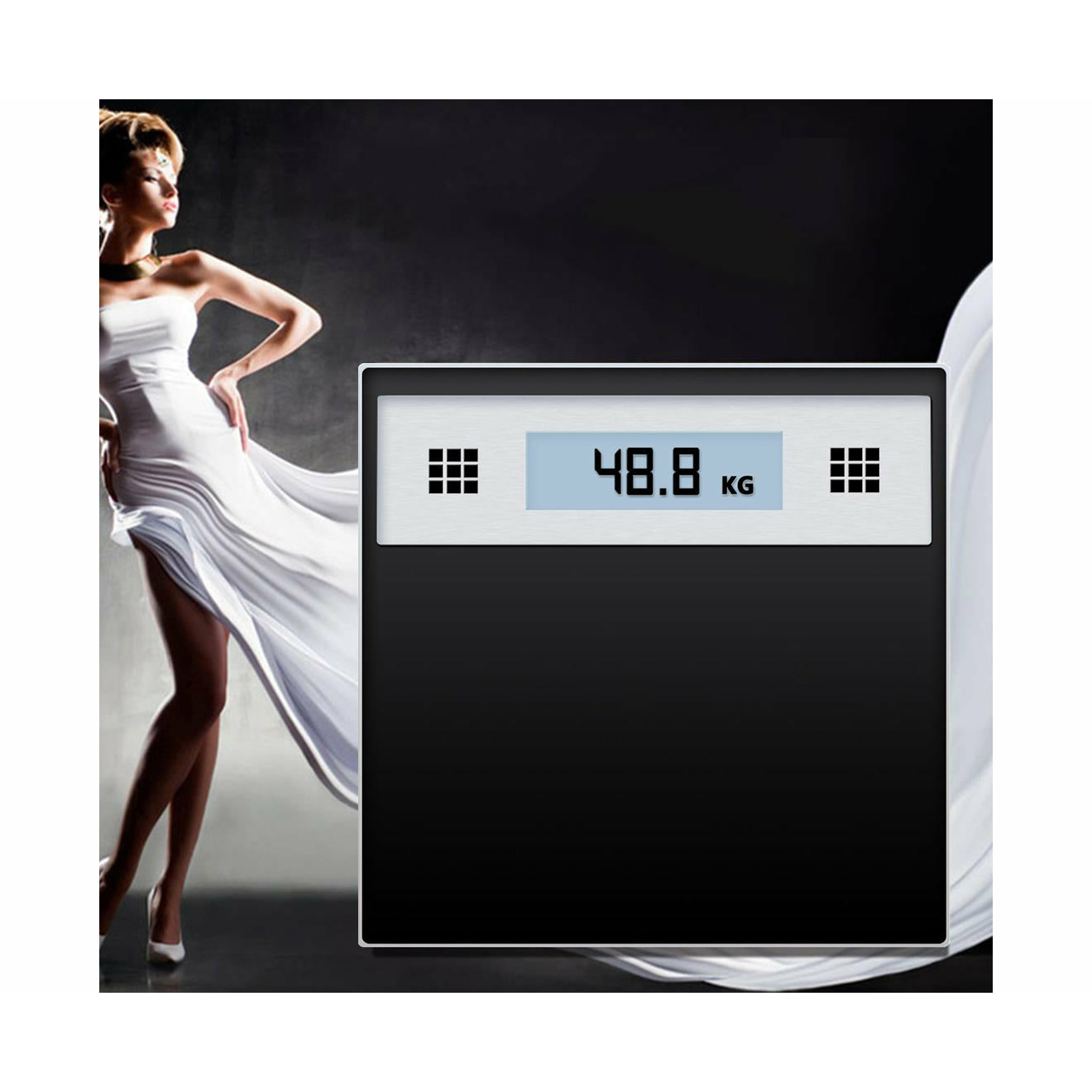 Soga 2 X 180kg Electronic Talking Scale Weight Fitness Glass Bathroom Scale Lcd Display Stainless