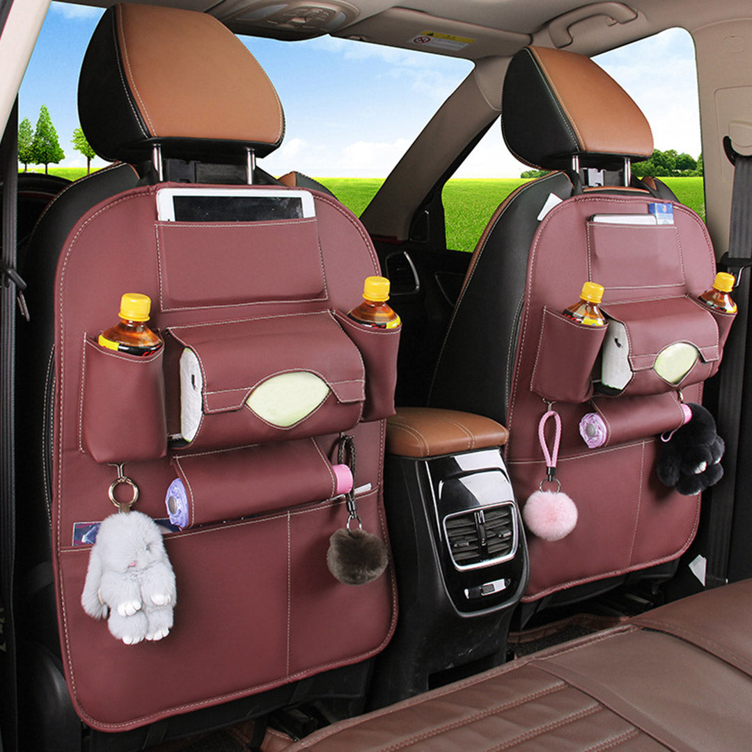 Soga Pvc Leather Car Back Seat Storage Bag Multi Pocket Organizer Backseat And I Pad Mini Holder Coffee