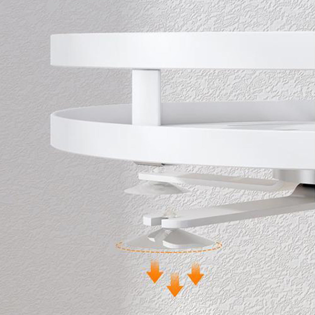 2X 2 Tier Steel White Round Rotating Multi-Function Kitchen Portable Storage Spice Seasoning Kitchen Countertop Organiser Shelf