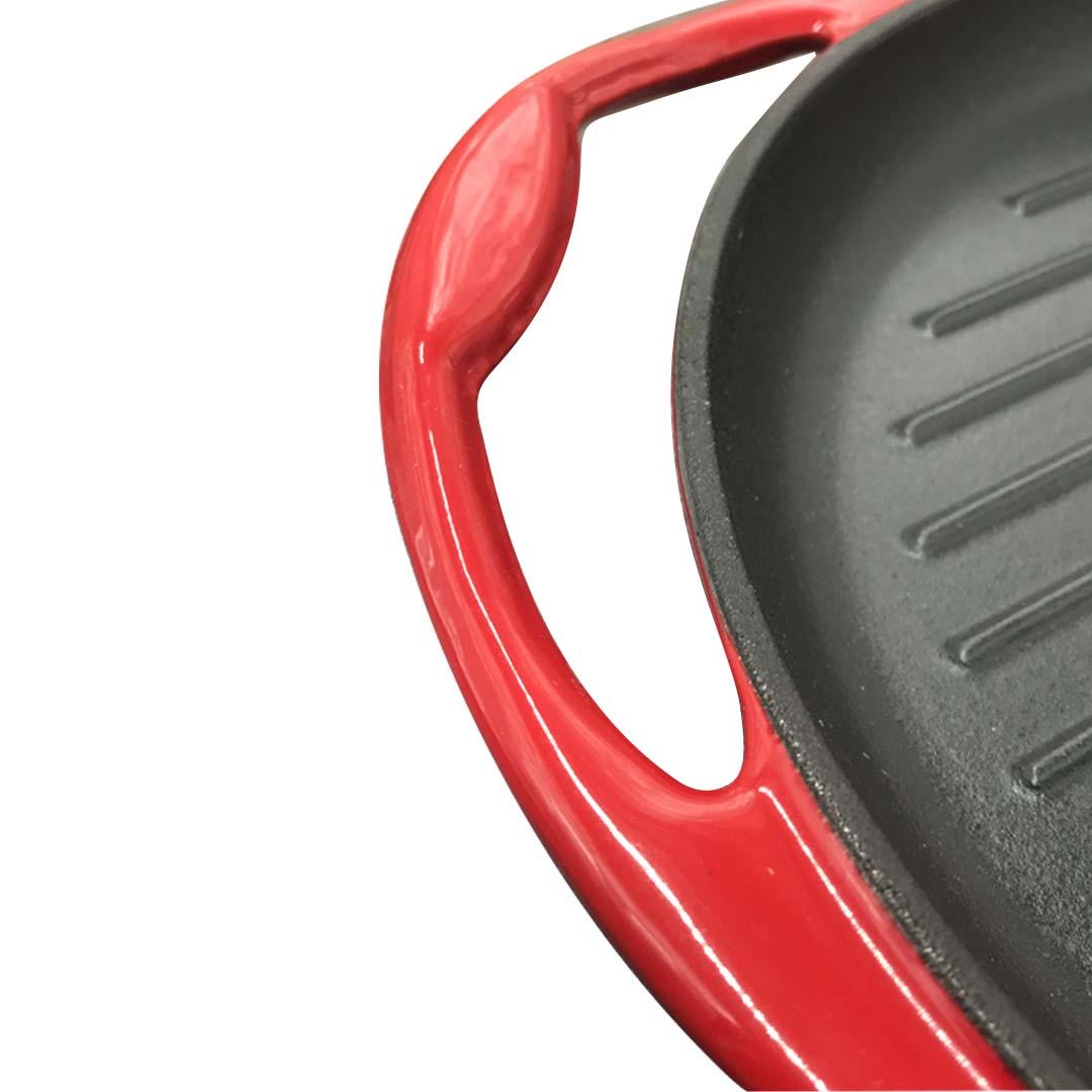 Soga Enamel Porcelain 26cm Cast Iron Frying Pan Skillet Non Stick Coating Steak Sizzle Platter