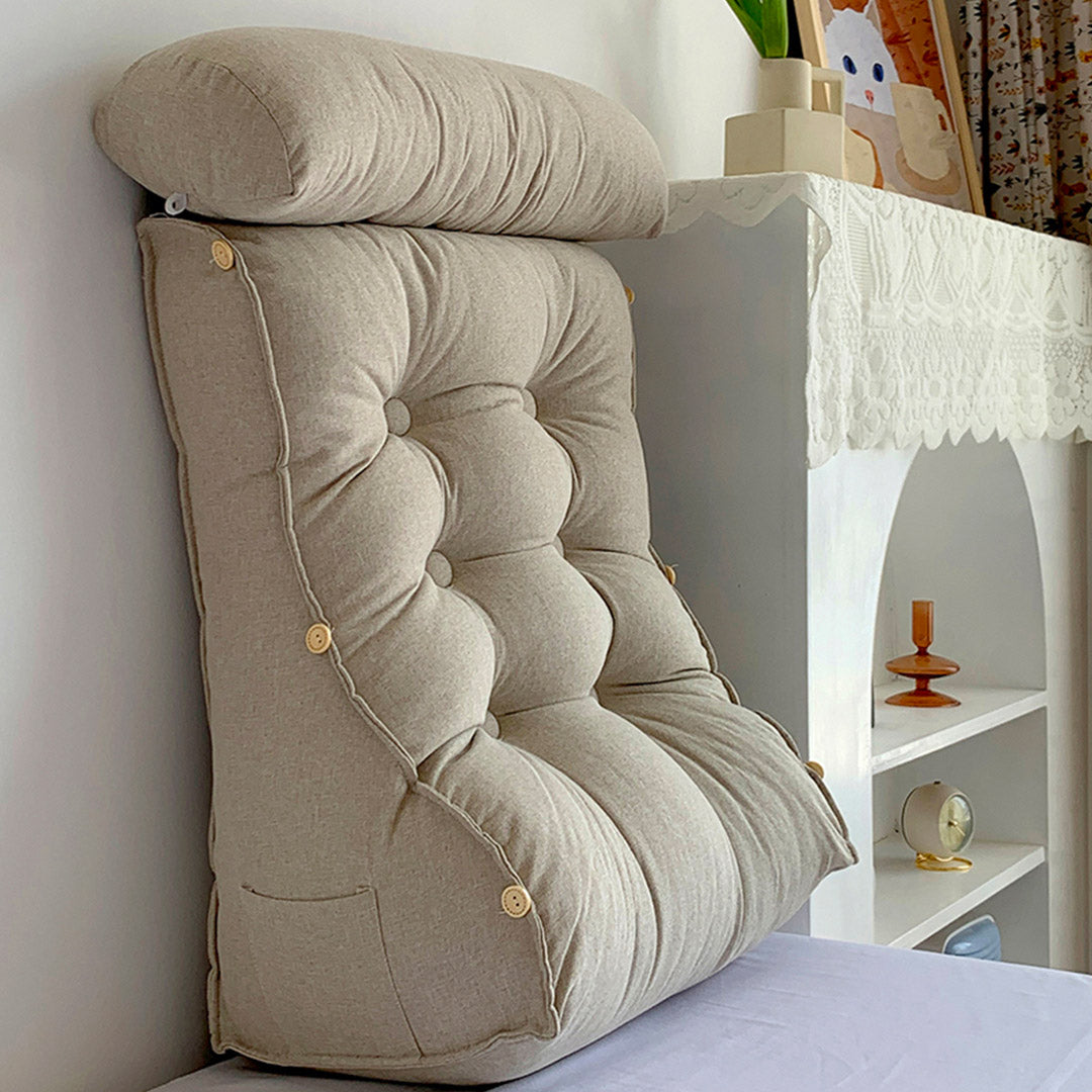 Soga 60cm White Triangular Wedge Lumbar Pillow Headboard Backrest Sofa Bed Cushion Home Decor
