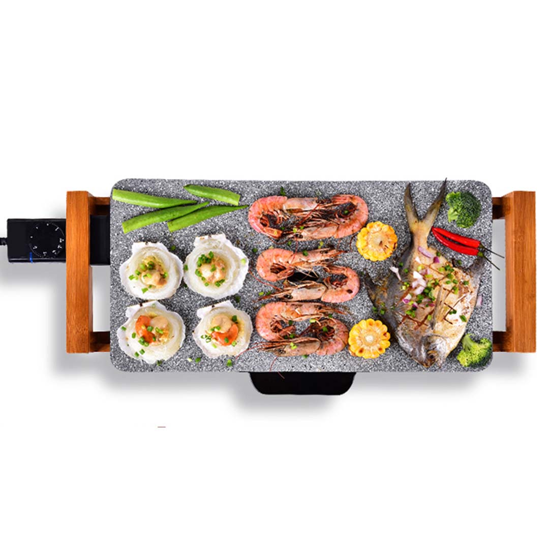 Soga 2 X Electric Ceramic Bbq Grill Non Stick Surface Hot Plate For Indoor & Outdoor Stone