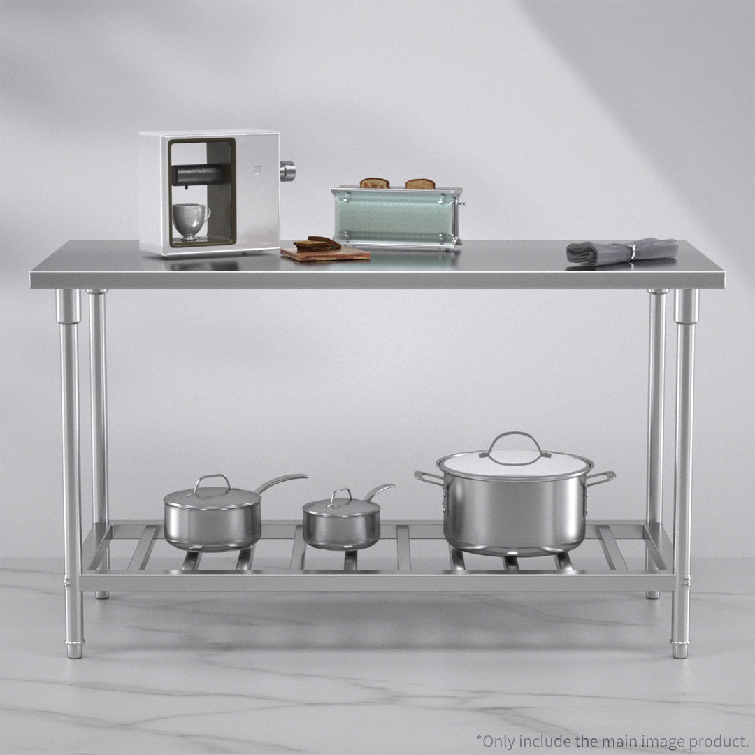 150*70*85cm Commercial Catering Kitchen Stainless Steel Prep Work Bench
