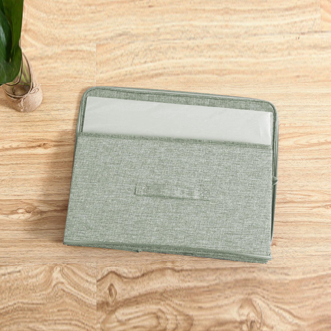 Green Small Portable Double Zipper Storage Box Moisture Proof Clothes Basket Foldable Home Organiser