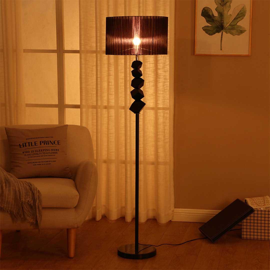 Soga Floor Lamp Metal Base Standing Light With Dark Shade Tall Lamp