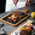 Soga 33.5cm Black Square Wooden Serving Tray Slate Steak Serving Platter Chopping Board Paddle Home Decor