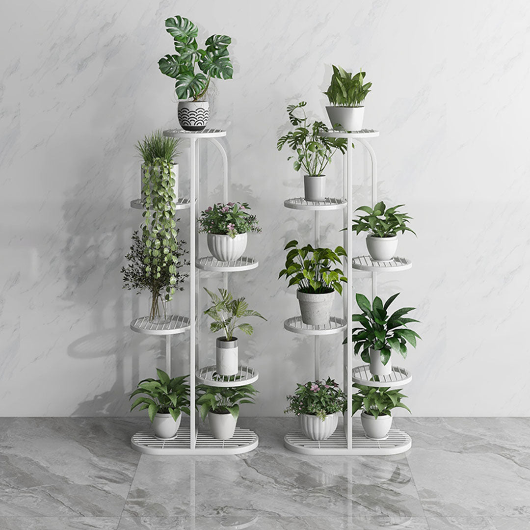 Soga 2 X 6 Tier 7 Pots White Round Metal Plant Rack Flowerpot Storage Display Stand Holder Home Garden Decor