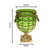 Soga Green Colored European Glass Jar Flower Vase Solid Base With Metal Handle