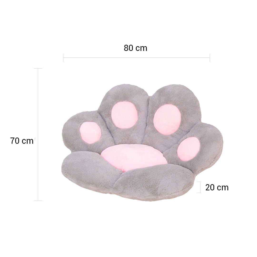 Grey Paw Shape Cushion Warm Lazy Sofa Decorative Pillow Backseat Plush Mat Home Decor
