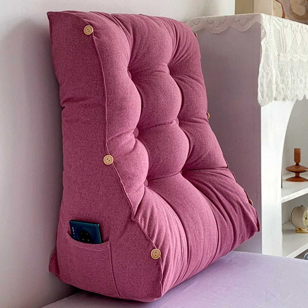 Soga 45cm Magenta Triangular Wedge Lumbar Pillow Headboard Backrest Sofa Bed Cushion Home Decor