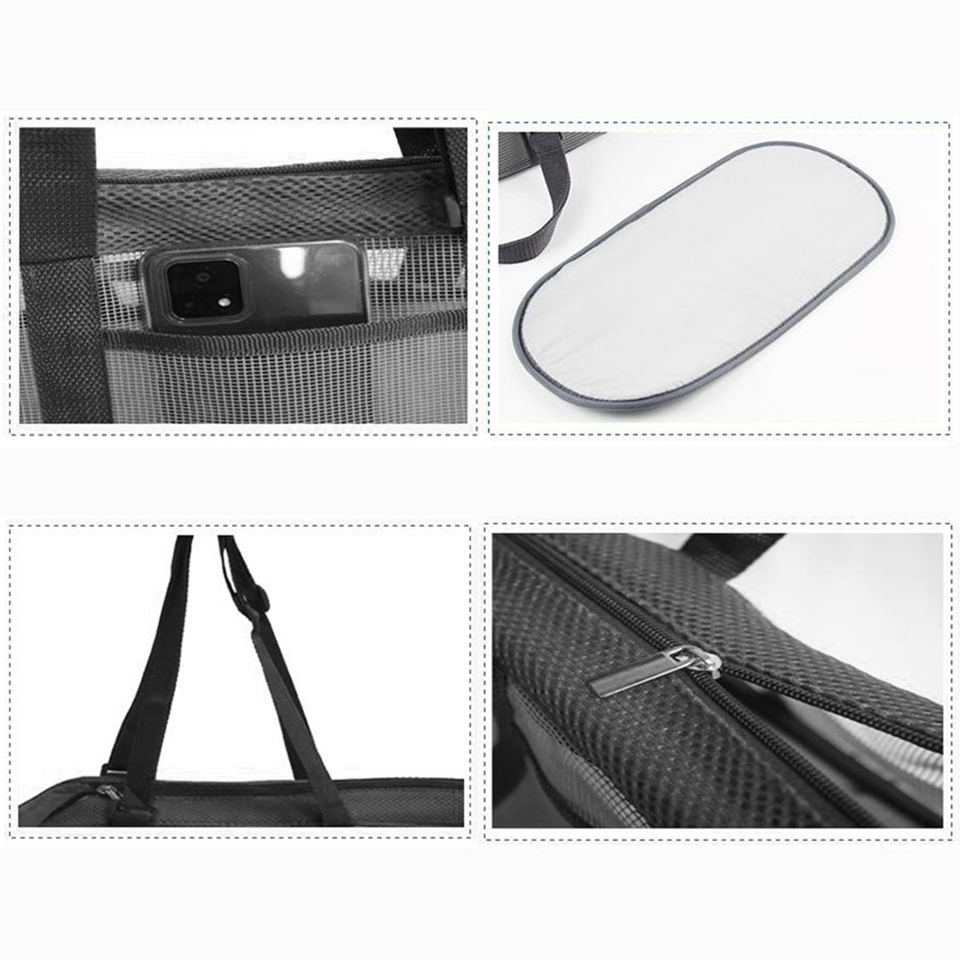 2X Orange Pet Carrier Bag Breathable Net Mesh Tote Pouch Dog Cat Travel Essentials