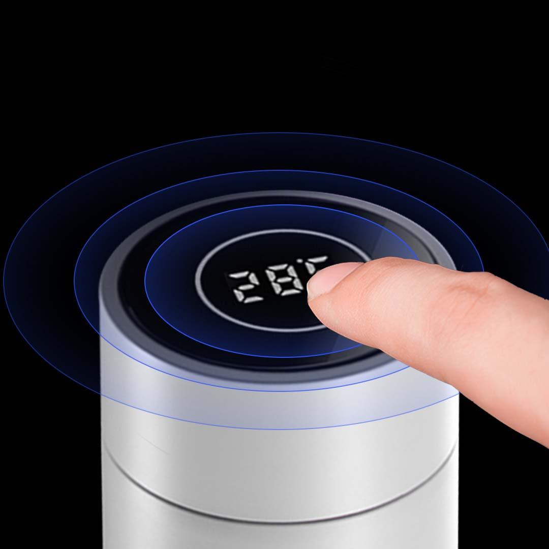 Soga 2 X 500 Ml Stainless Steel Smart Lcd Thermometer Display Bottle Vacuum Flask Thermos White