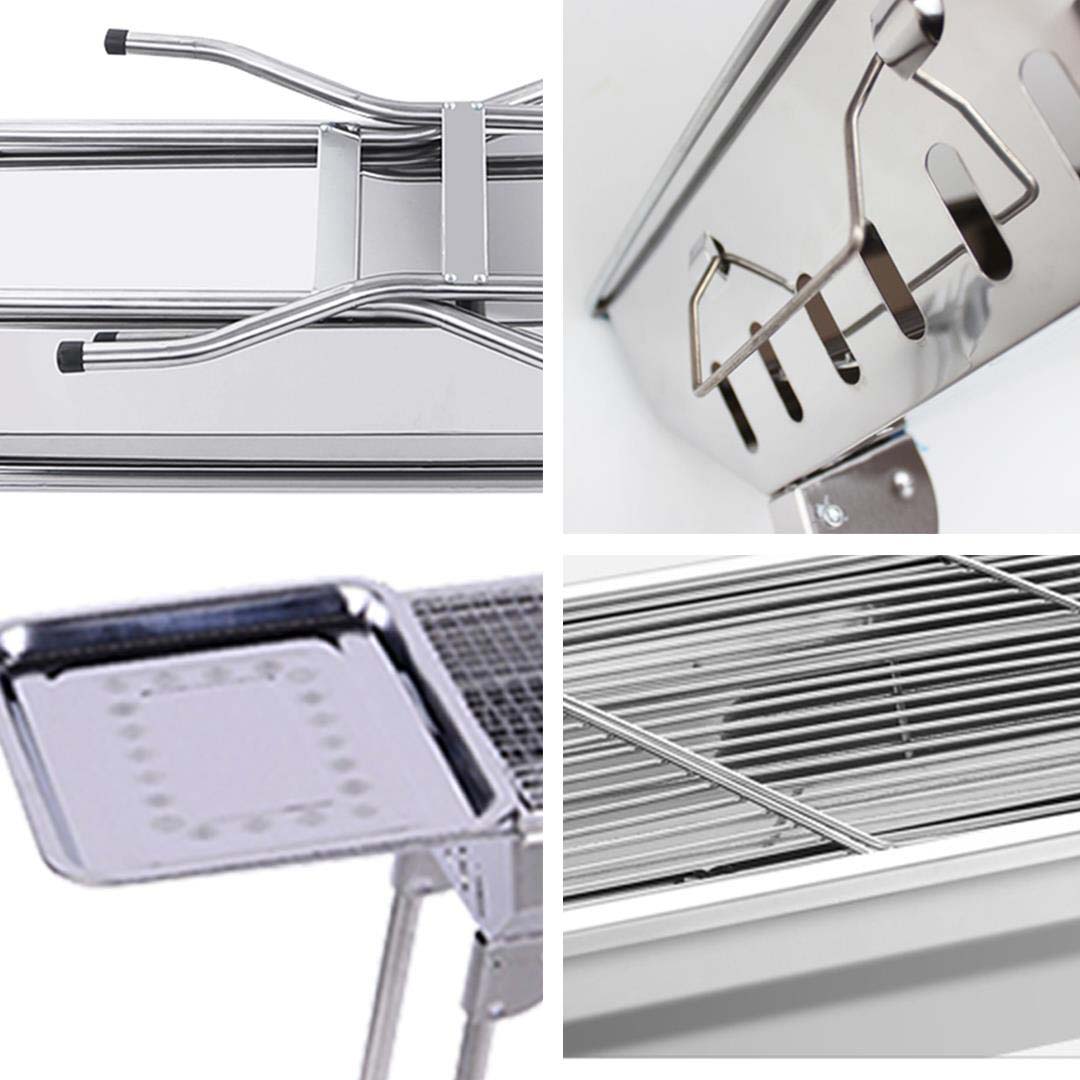 Soga 2 X Skewers Grill With Side Tray Portable Stainless Steel Charcoal Bbq Outdoor 6 8 Persons