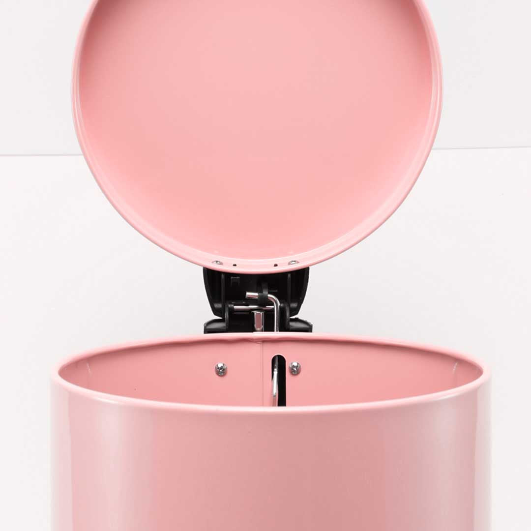 Soga 2 X 12 L Foot Pedal Stainless Steel Rubbish Recycling Garbage Waste Trash Bin Round Pink
