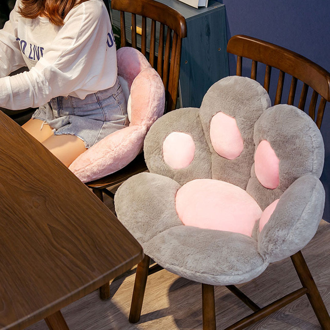 2X 70cm Pink Paw Shape Cushion Warm Lazy Sofa Decorative Pillow Backseat Plush Mat Home Decor