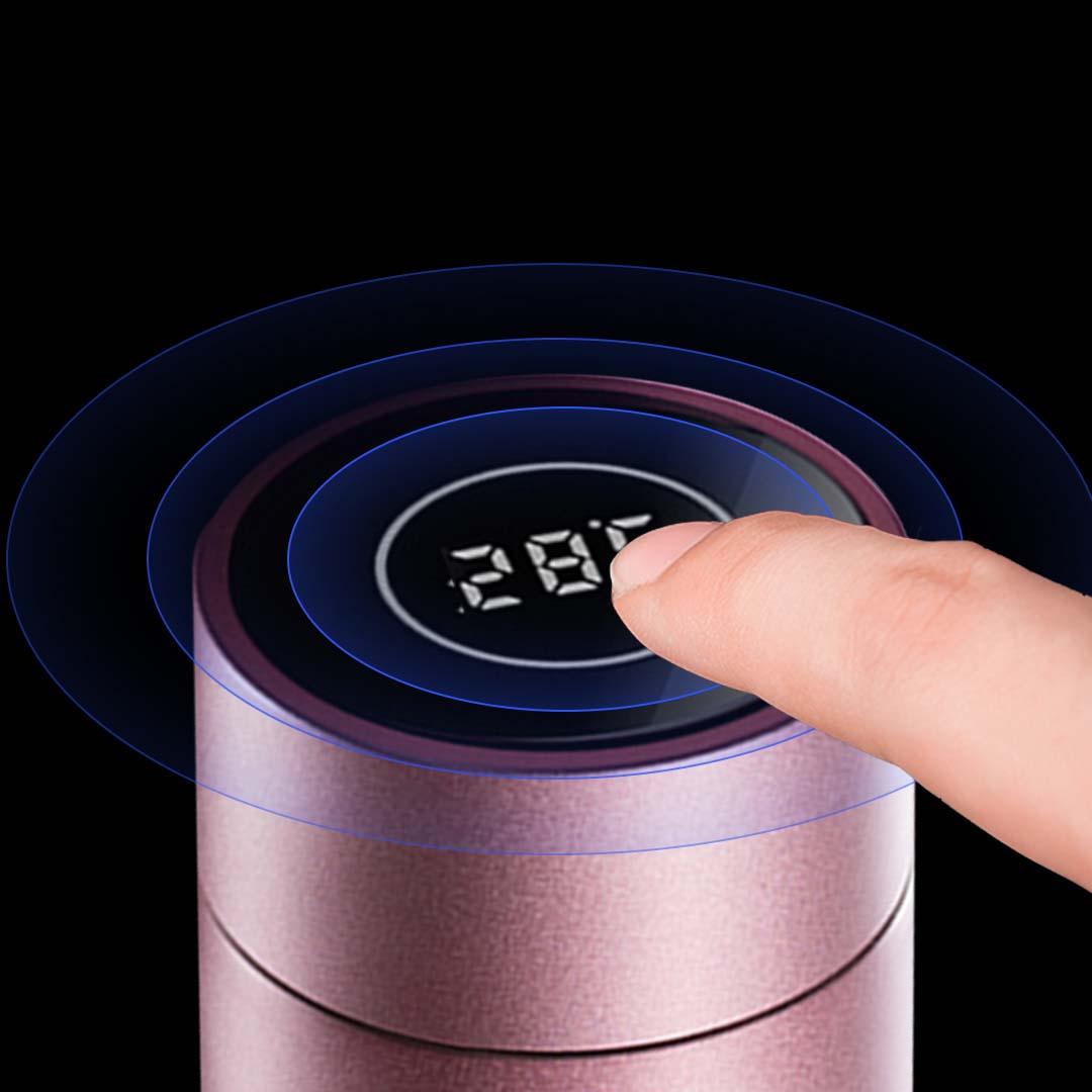 Soga 2 X 500 Ml Stainless Steel Smart Lcd Thermometer Display Bottle Vacuum Flask Thermos Rose Gold