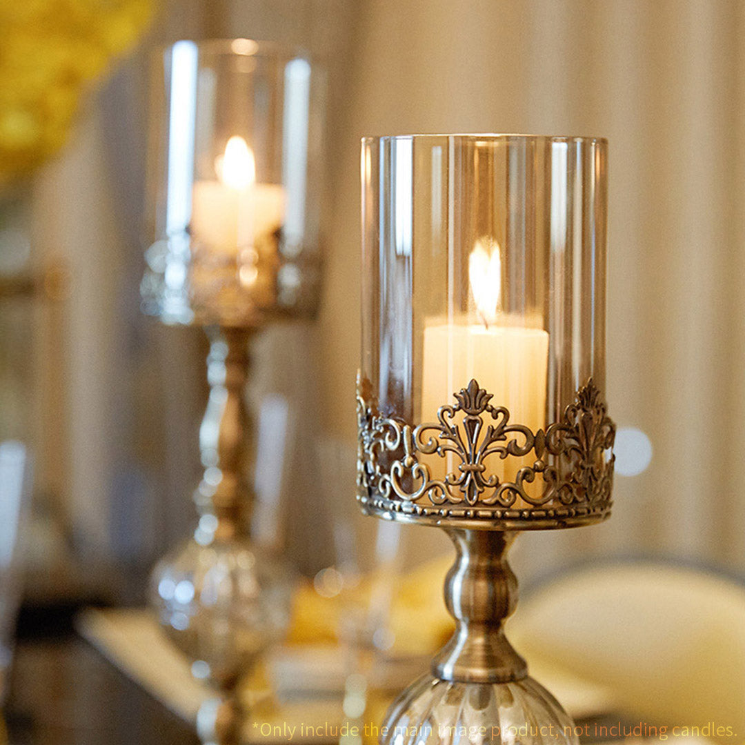 Soga 42cm 48cm Glass Candle Holder Candle Stand Glass/Metal